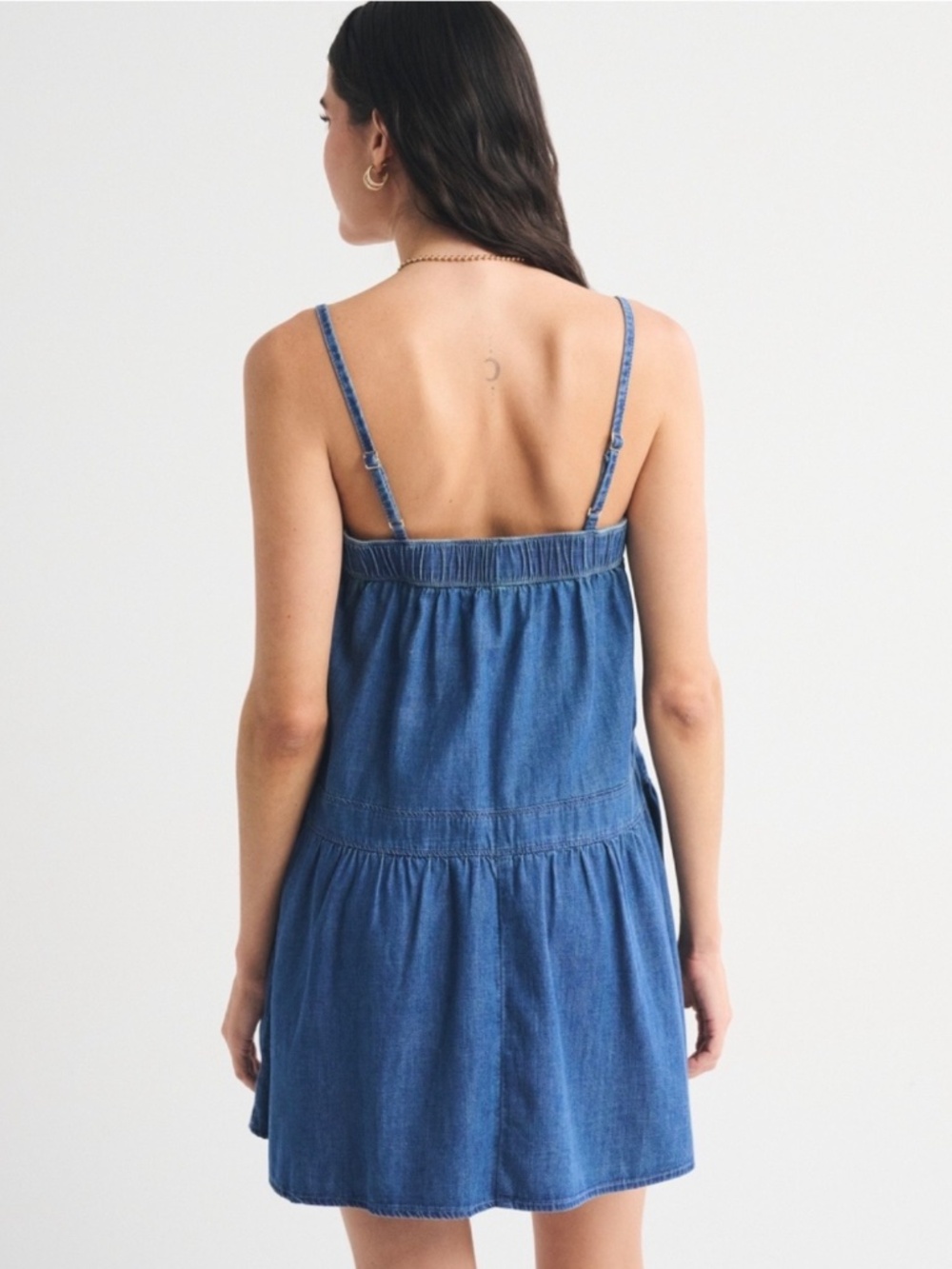 Abercrombie Denim Scoopneck Flowy Mini Dress - Picture 3 of 4